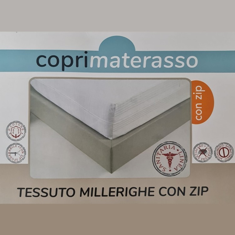*Coprimaterasso Fasciato Con Cerniera A Sacco Fodera Materasso - Linea Sanitaria Singolo