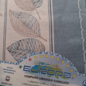 *Completo letto Flanella PIAZZA E MEZZA SUPER EUROPA BLU'