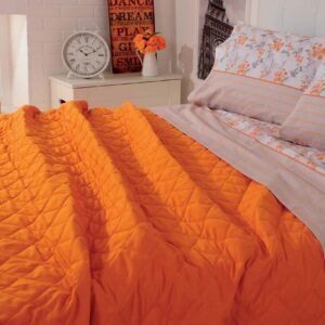 *Trapuntino 1P E 1/2 Indicolor Biancaluna Microfibra Double Face COL. ARANCIO