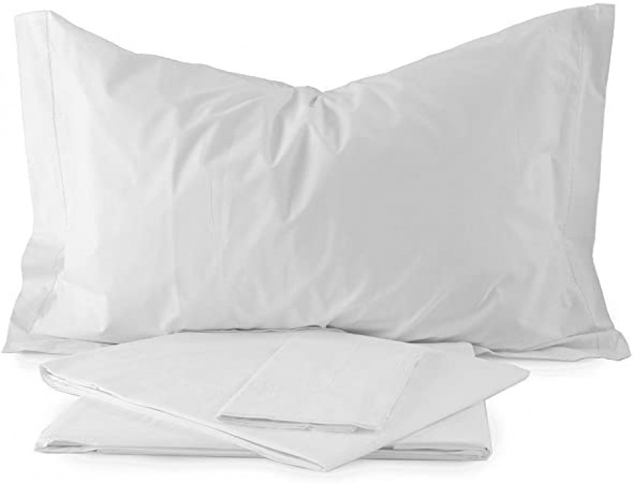 *Completo LETTO matrimoniale COTONE BIANCO