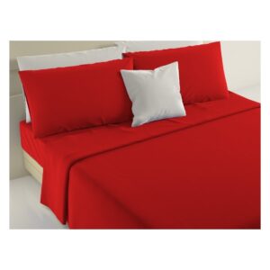 *Lenzuola COTONE MATRIMONIALE BIANCALUNA COLORE ROSSO