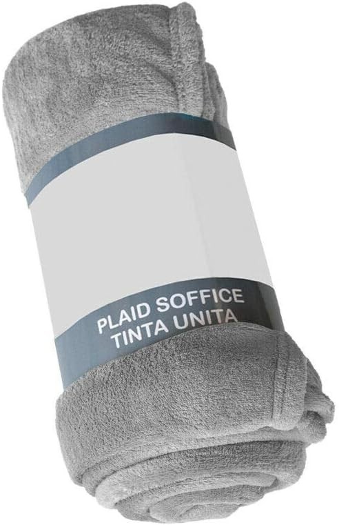 *Plaid MATRIMONIALE Morbidissimo Tinta Unita Pile Caldo mis. 210x230