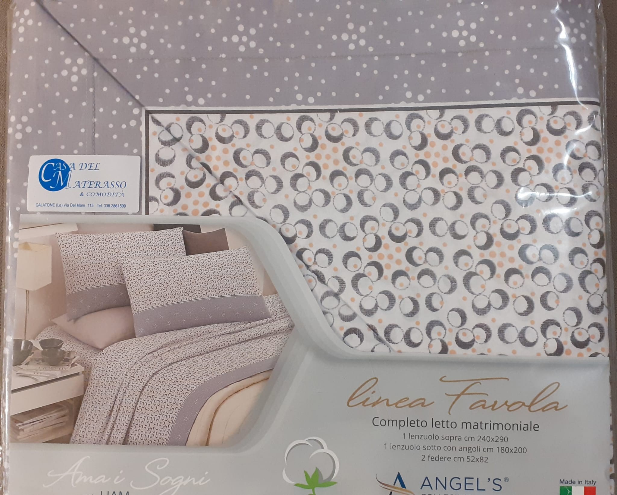 *COMPLETO LETTO MATRIMONIALE PURO COTONE 100% MADE I ITALY