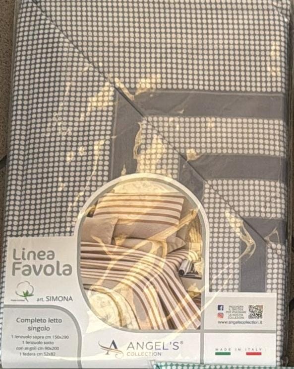 *Completo Lenzuola 100% Cotone Letto SINGOLO ANGEL'S COLLECTION LINEA FAVOLA