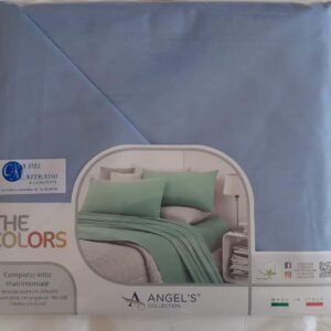 *Completo Lenzuola 100% Cotone Letto Matrimoniale ANGEL'S COLLECTION LINEA THE COLORS