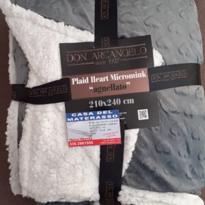 *PLAID MATRIMONIALE AGNELLATO GRIGIO