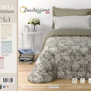 -Trapunta Piumone In Morbida Microfibra Zucchissime "Creta" Double Face